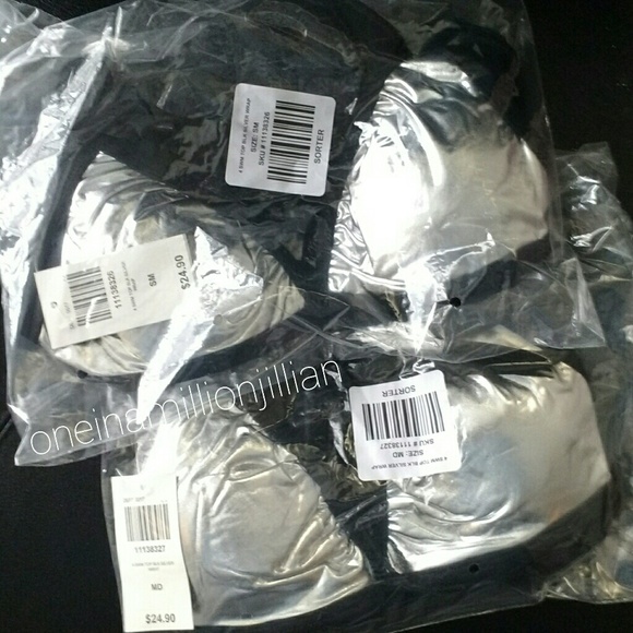 Hot Topic Silver Metallic Wrap String Bikini Top - Picture 2 of 6